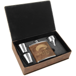 Customizable 6 oz. Flask Set in Laserable Leatherette Box