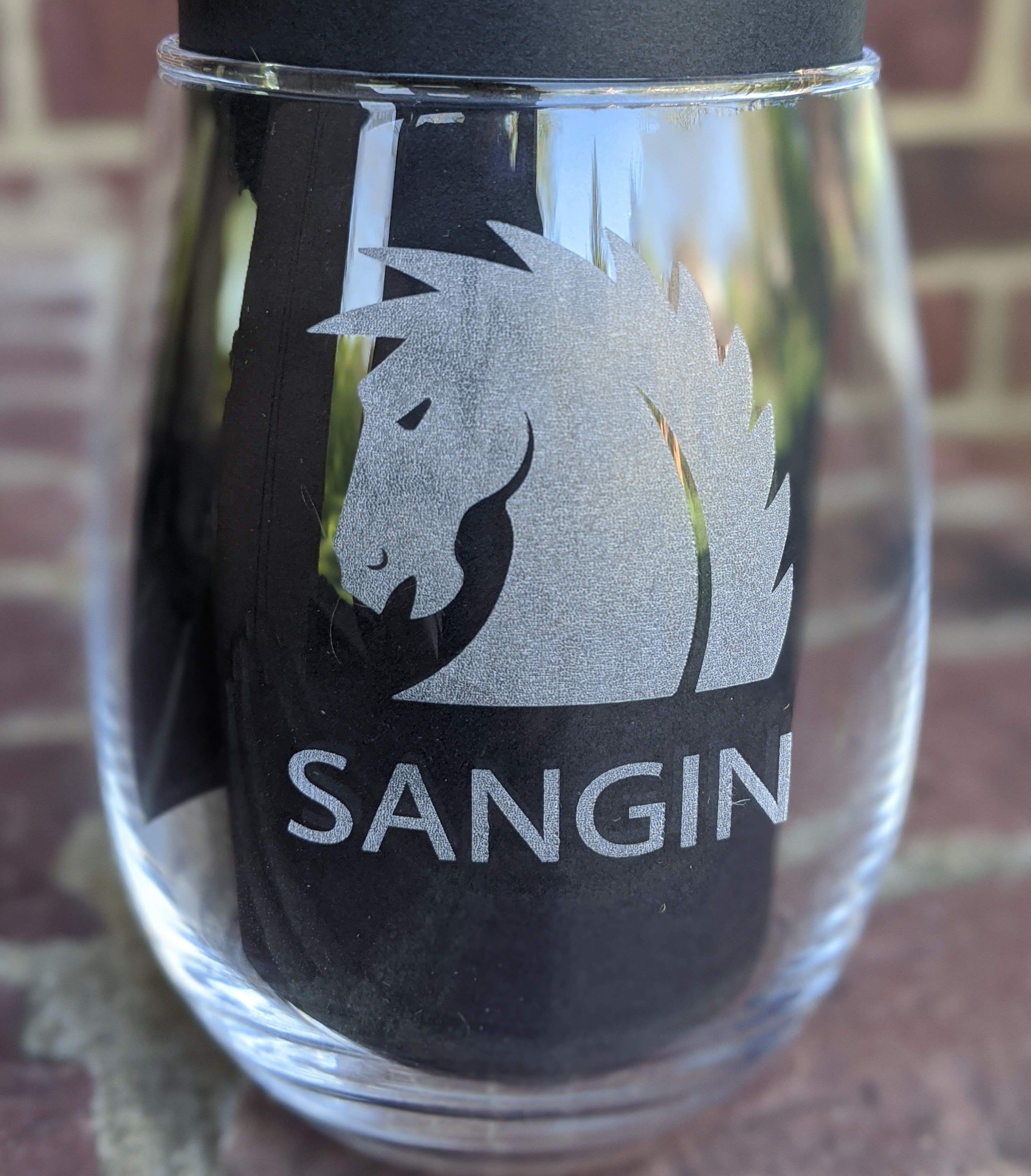 15oz Stemless Wine glass Glass-Squadron Graphics
