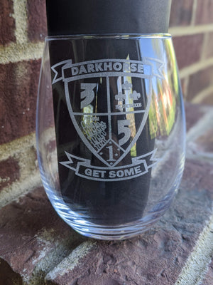 15oz Stemless Wine glass Glass-Squadron Graphics