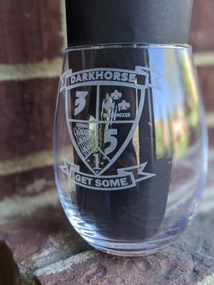 15oz Stemless Wine glass Glass-Squadron Graphics