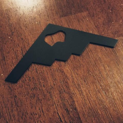 B-2 Stealth Bomber Matte Black Bottle Opener