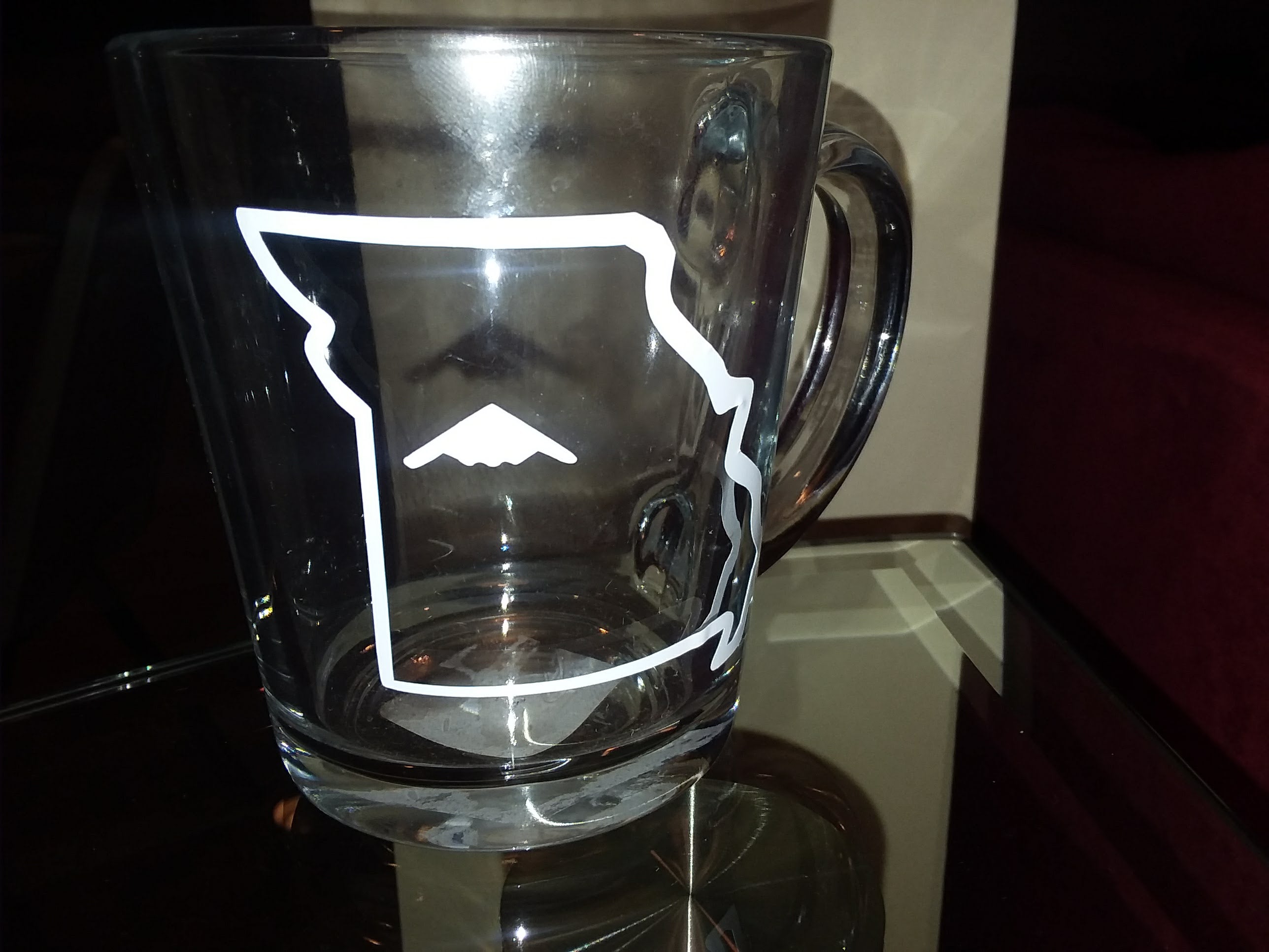 State / Aircraft Glass Coffee Mug