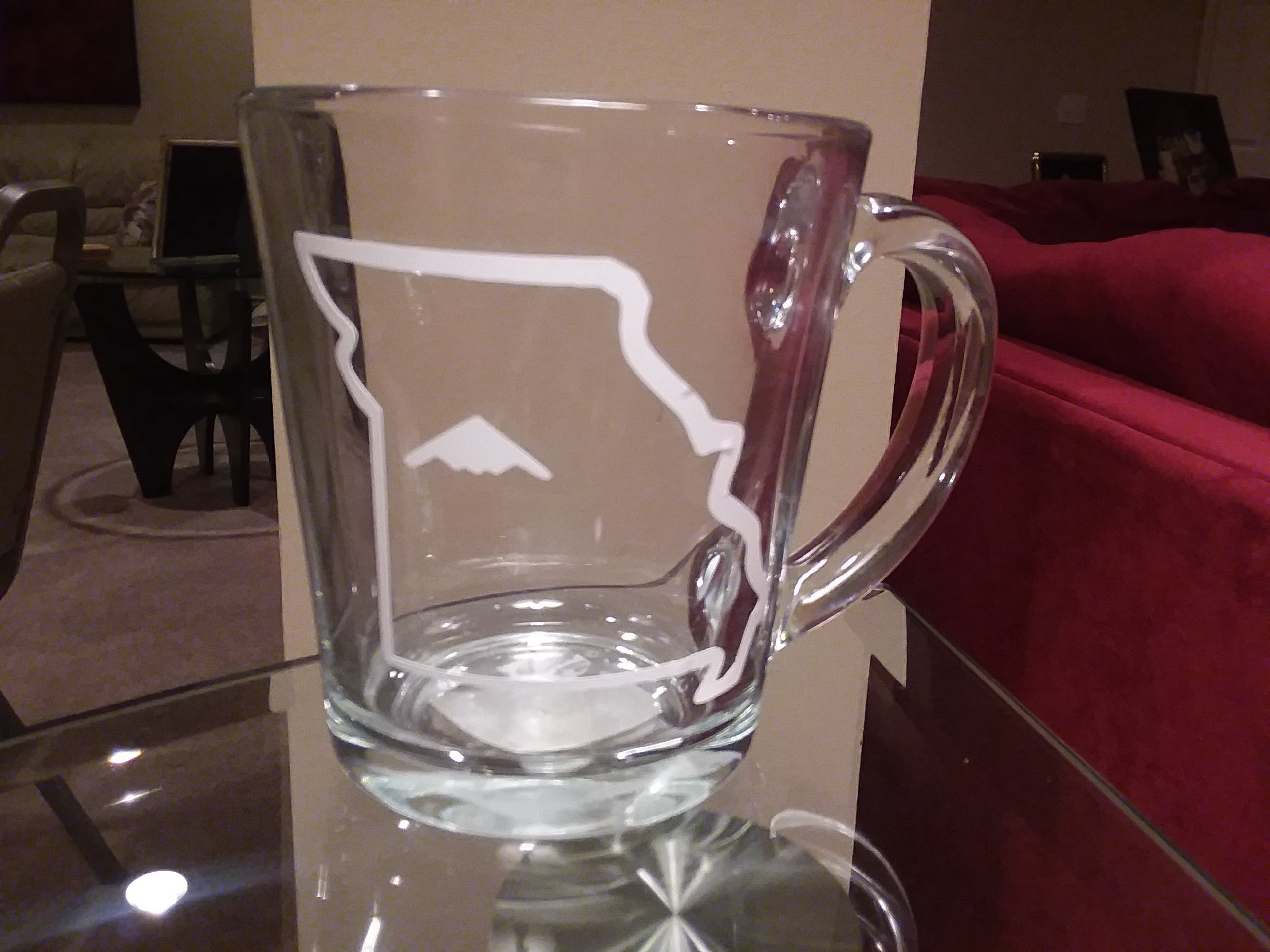 State / Aircraft Glass Coffee Mug