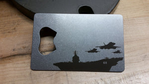 Aircraft Carrier Credit Card Bottle Opener
