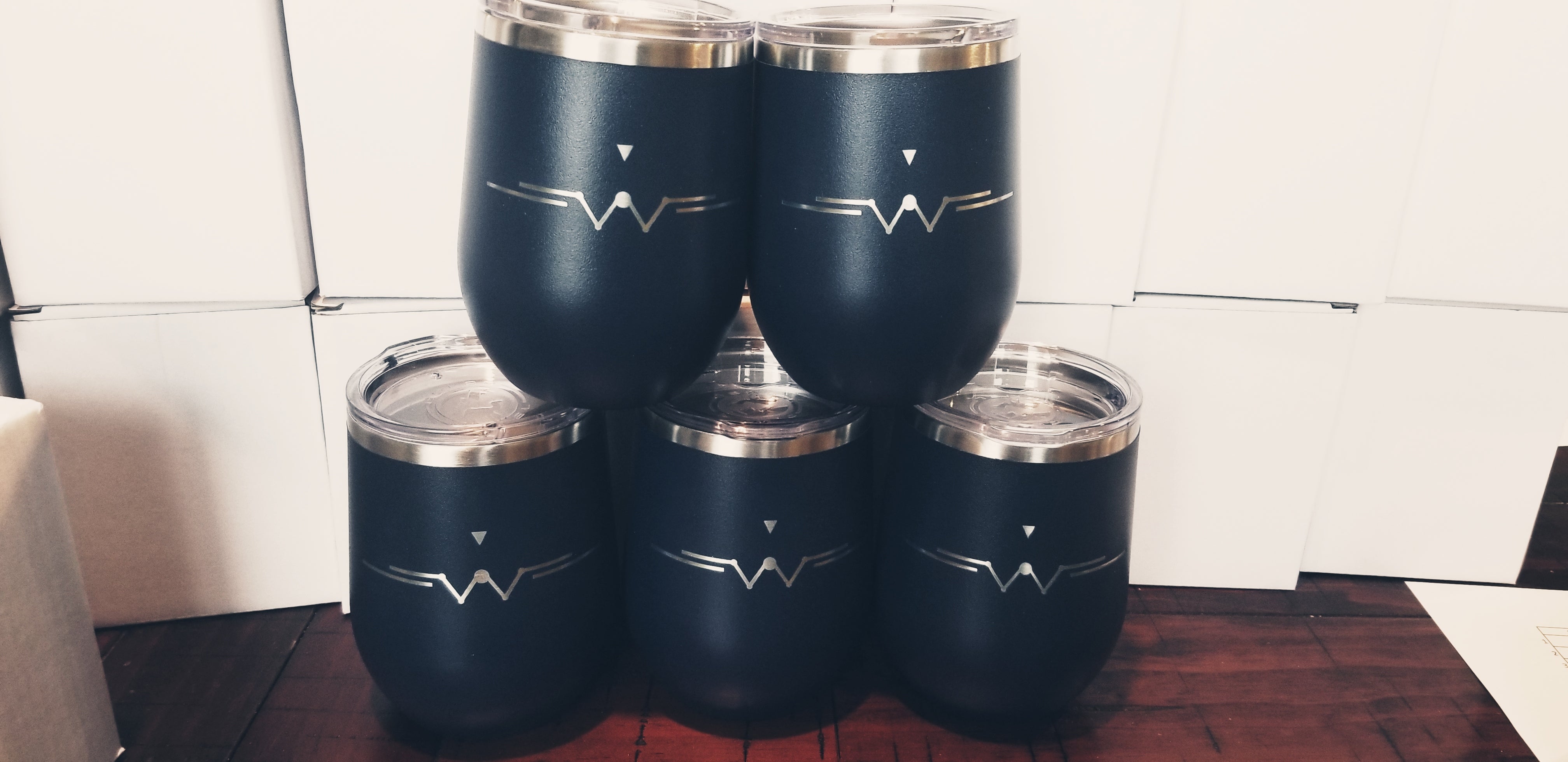 Laser Engraved Stemless Powdercoated Wine Tumbler