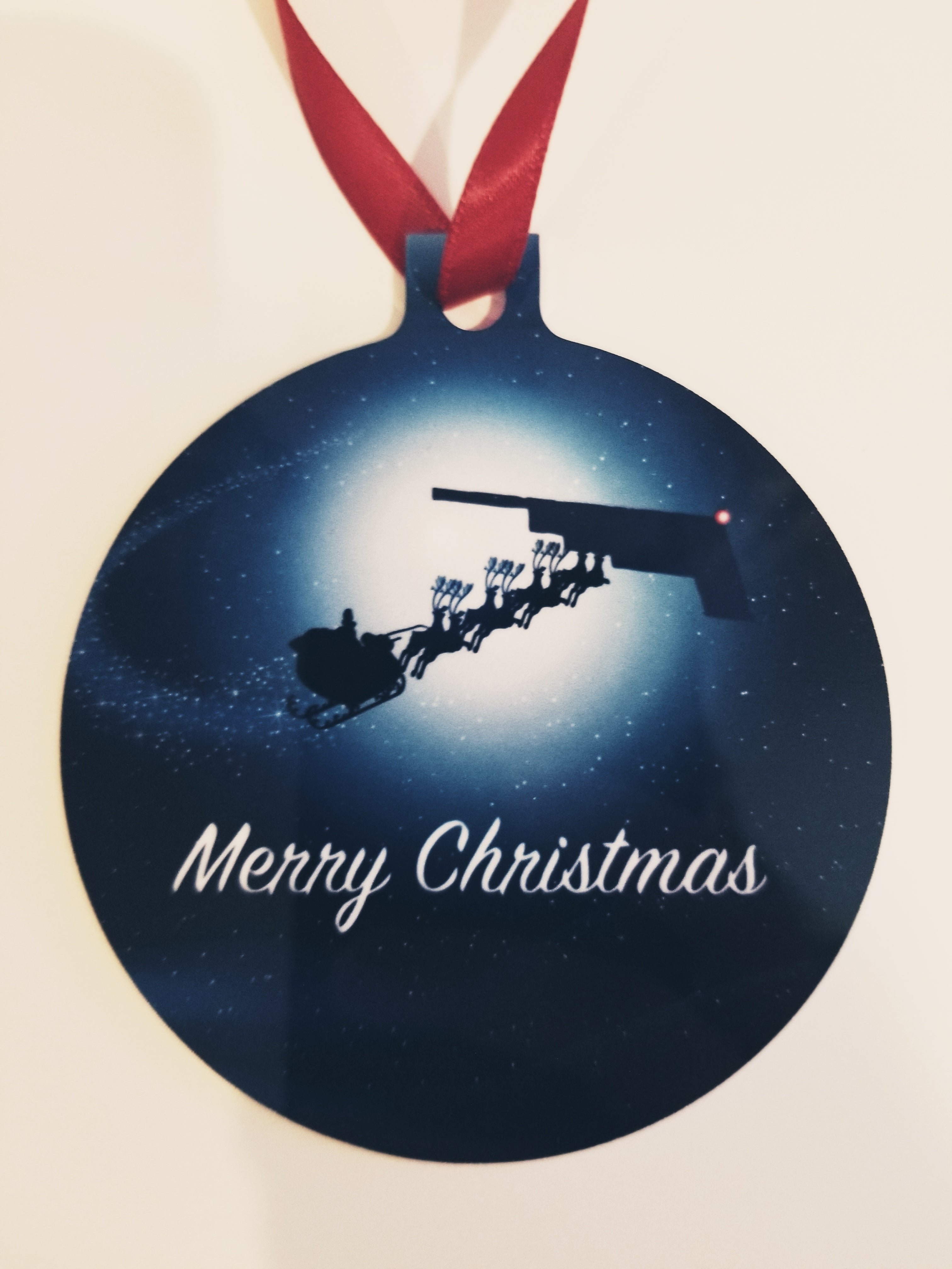 Custom Santa & Sleigh Christmas Ornament