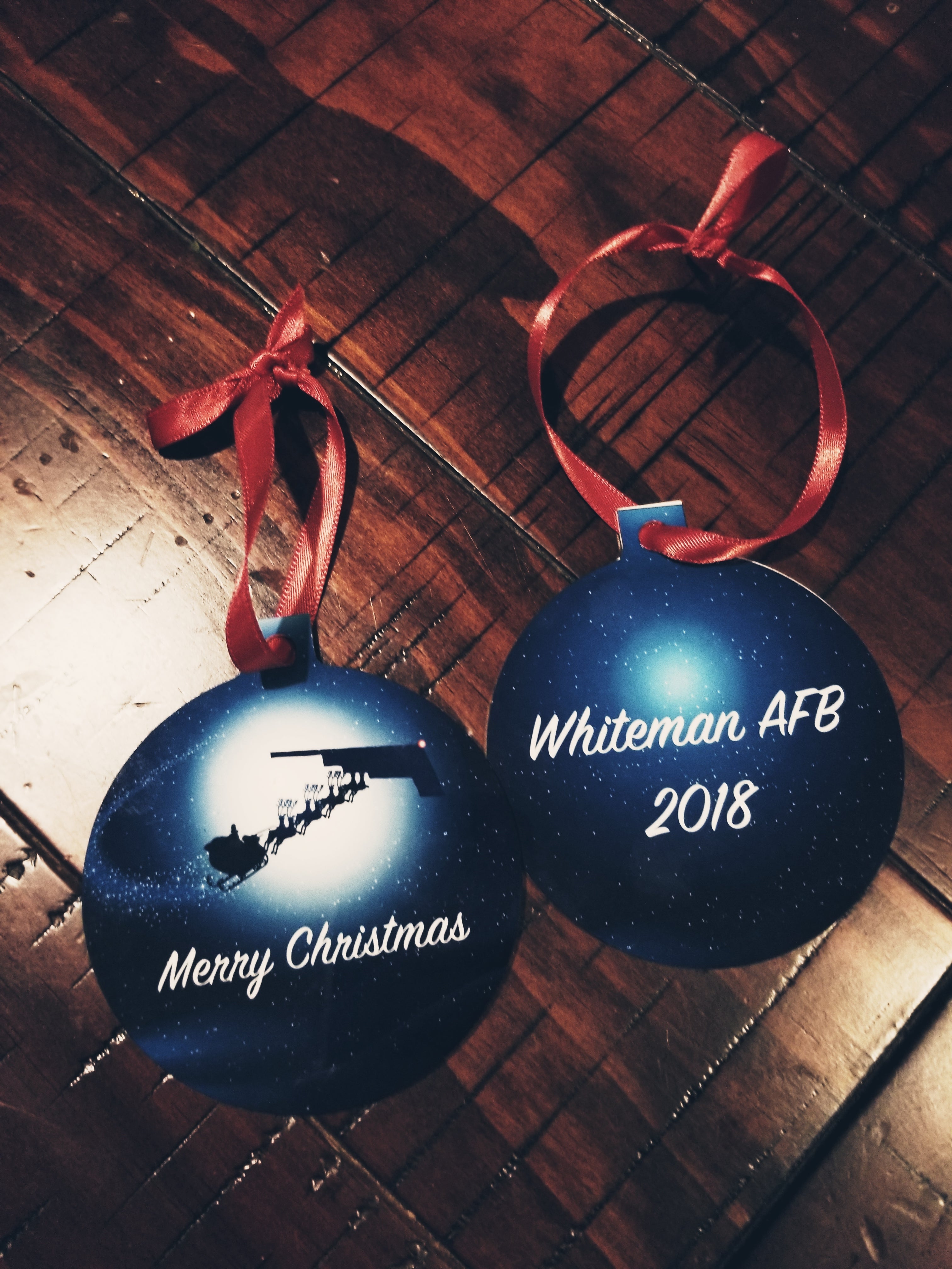 B-2 Santa & Sleigh Christmas Ornament