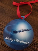 Custom Santa & Sleigh Christmas Ornament