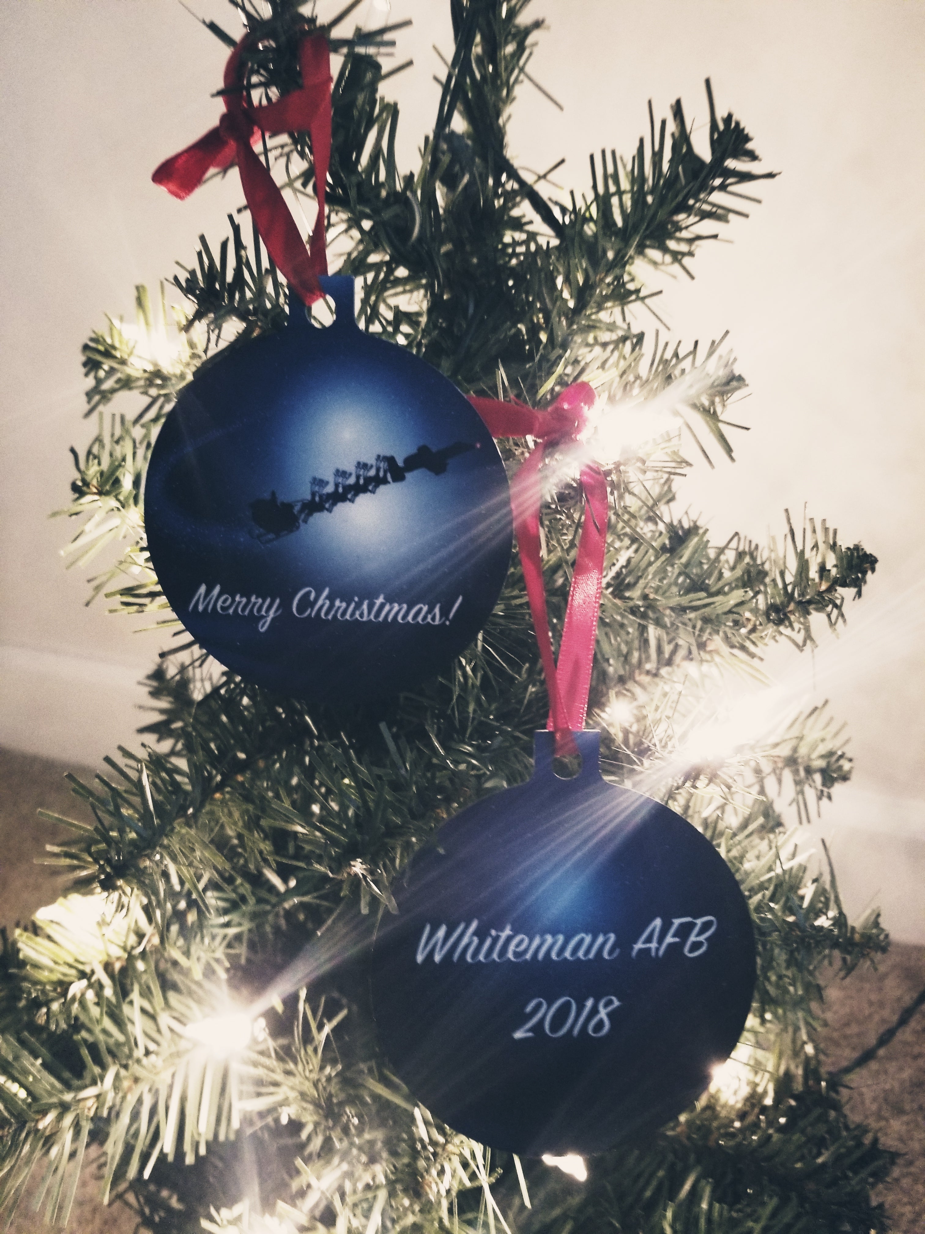 Custom Santa & Sleigh Christmas Ornament
