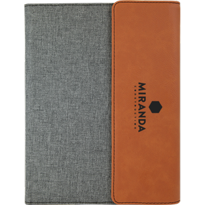 7x9 Leatherette/Canvas portfolio with notepad