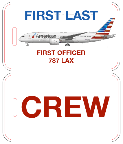 American Airlines Crew Luggage Tag