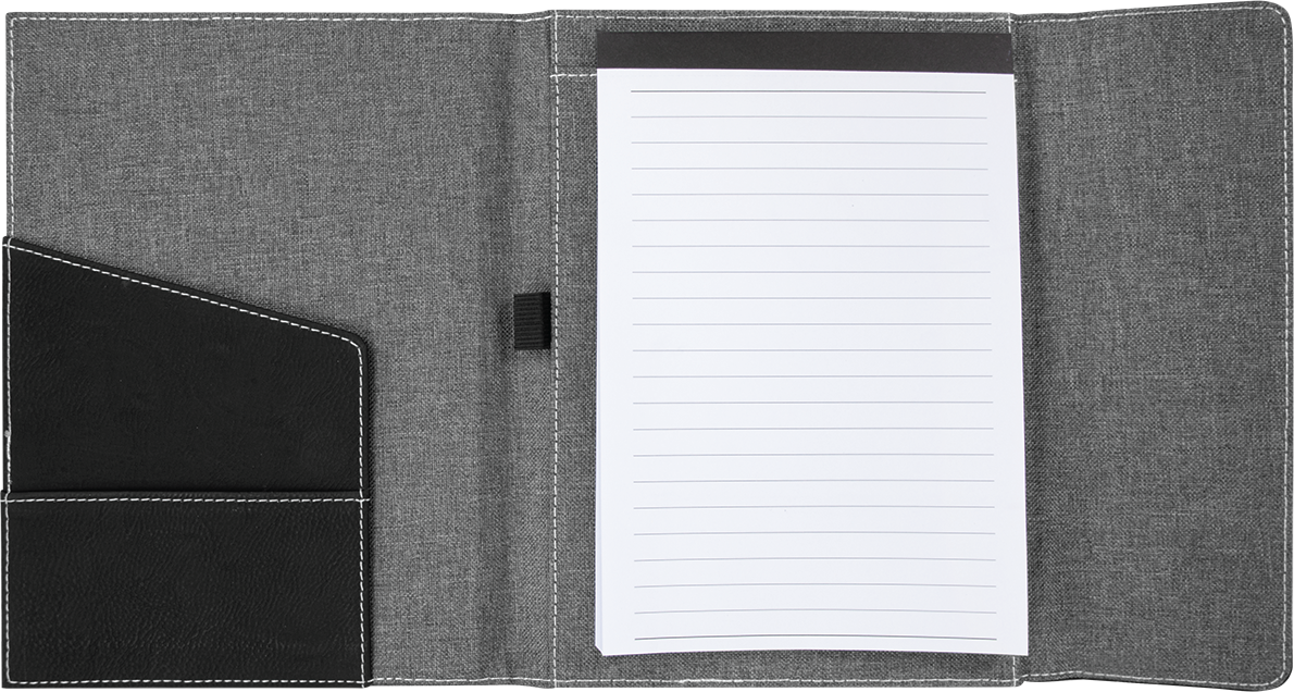 7x9 Leatherette/Canvas portfolio with notepad