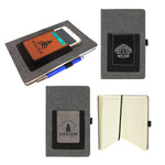 5 1/4" x 8 1/4" Laserable Leatherette Journal with Cell/Card Slot