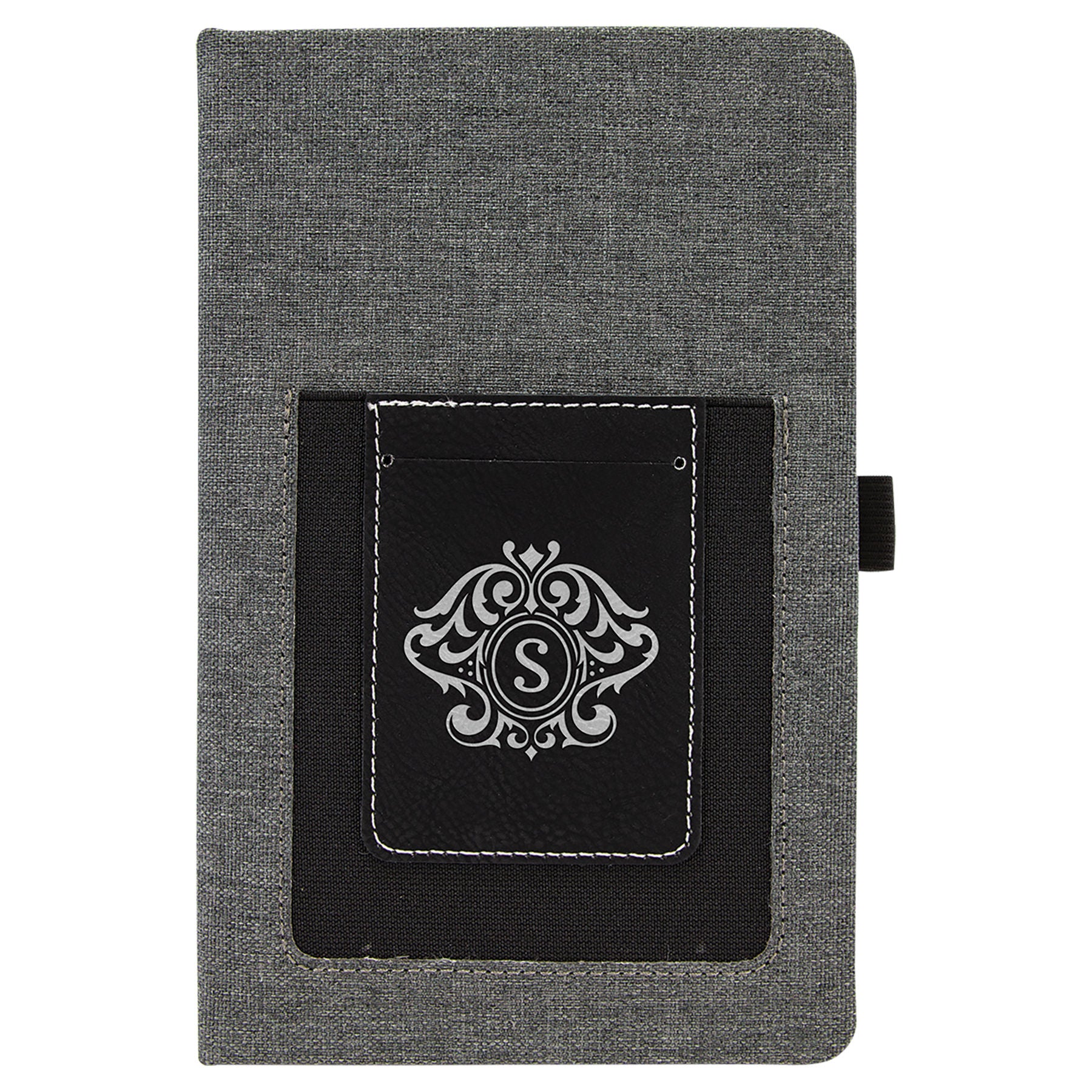 5 1/4" x 8 1/4" Laserable Leatherette Journal with Cell/Card Slot