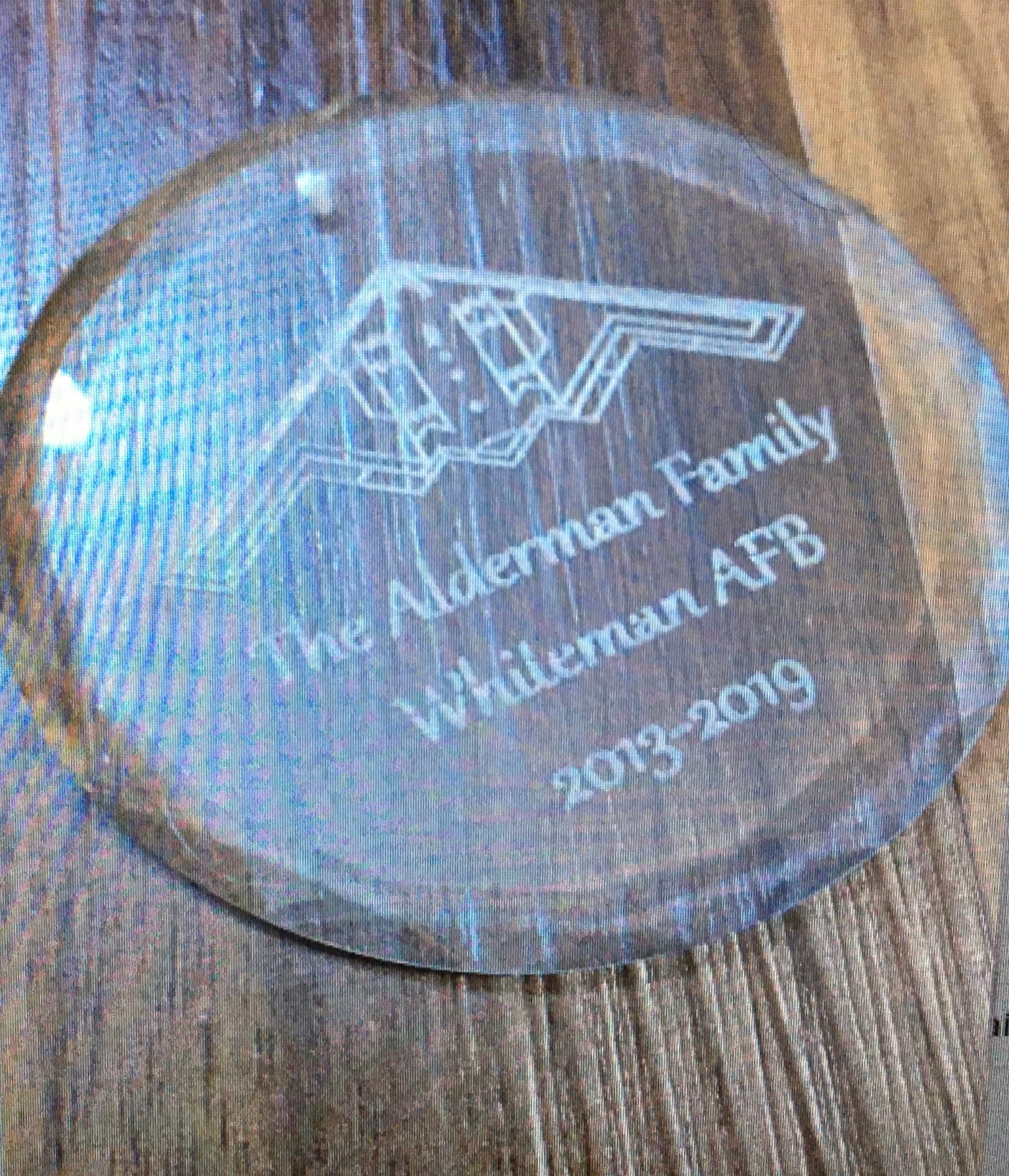 Etched Glass B-2 Ornament