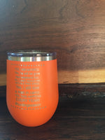 Hunting Season Laser Engraved Stemless Powdercoated Wineglass