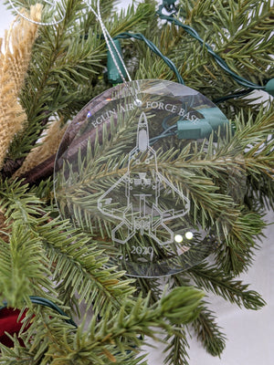 Etched Glass F-35 Ornament